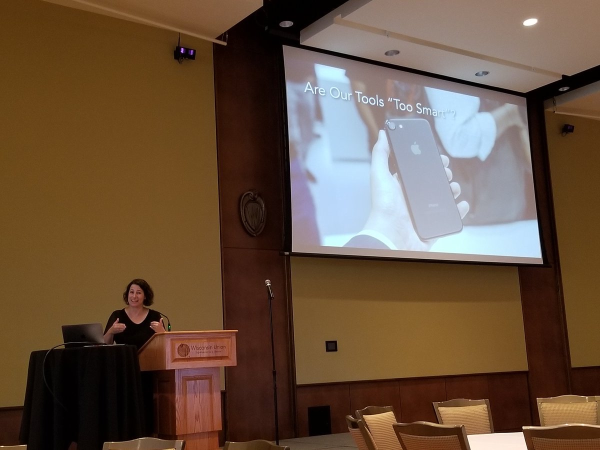 jonathanspike's tweet photo. Great point from Kylie Peppler - "Visibility is important" - students should SEE how technology works - no "magic box" where they don't see HOW things work (i.e. an iPhone) #PlayMakeLearn https://t.co/n8PXyoFlQz