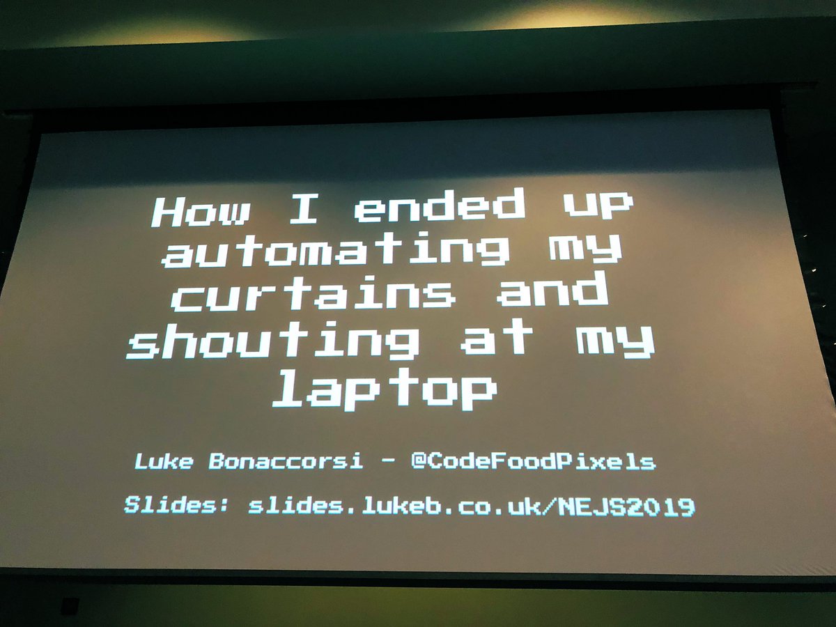 asciidisco's tweet photo. Next up @CodeFoodPixels. I really do love that font ❤️ #nejsconf https://t.co/LawCb8Qtk2