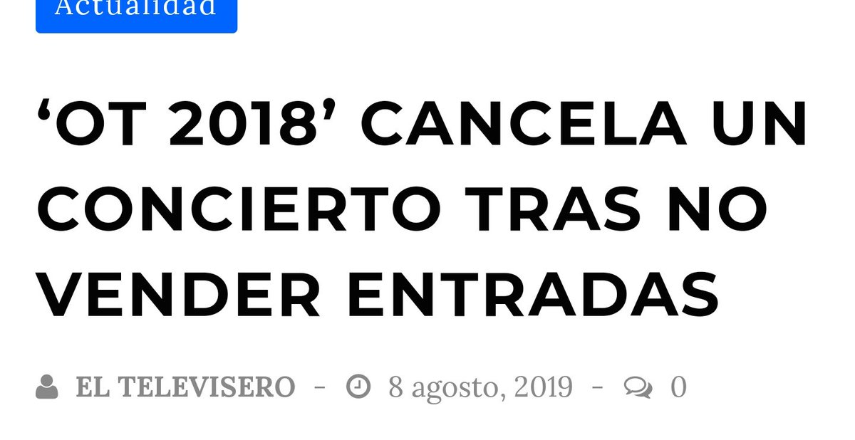 joseantlmv's tweet photo. Los de OT despreciaban el escenario de Eurovisión y ahora no venden ni en un pueblo. El karma. https://t.co/obD0MRUpXh
