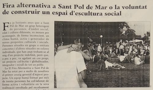 bibliosantpol's tweet photo. #sabies que el 1996 la 2a edició de la #FiraAlternativa es va considerar un "assaig general d'un projecte col·lectiu i integrador"?  #25AlternativaSantPol https://t.co/36BuLItJ7R