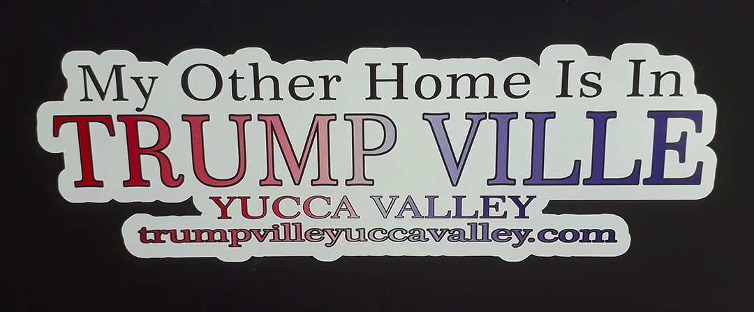 GetTrumpStuff's tweet photo. Join us today at #TrumpVille #YuccaValley at 10 am for our ribbon cutting. Grab your FREE Trump Ville Sticker while you're here!
#Trump2020 #GetTrumpStuff #KAG #AmericaFirst https://t.co/J4EWliizqH