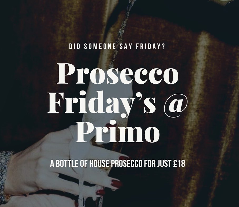primoworc's tweet photo. Just £18 for a #Friday bottle of #prosecco #FridayFeeling #fridaymood #worcester #weekend #dine #drink #primoments https://t.co/t73oeAmTJq
