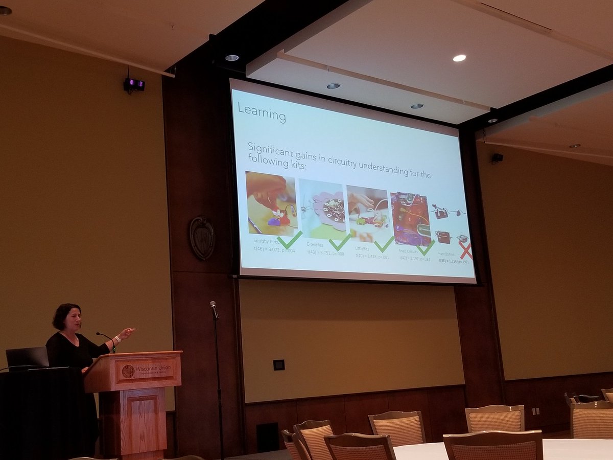 jonathanspike's tweet image. Pretty fascinating study about student gains in understanding of circuitry from various #STEM tools - the key was Transparency - see-through plastic, actually making connections and sewing electrical circuits #PlayMakeLearn