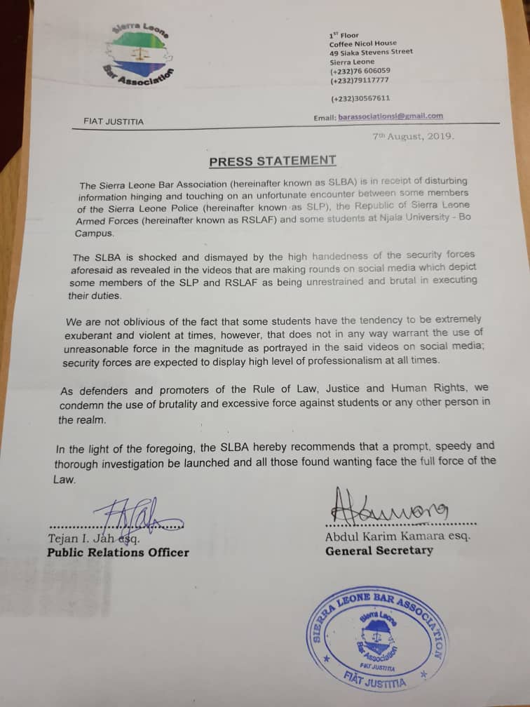 SIERRA LEONE BAR ASSOCIATION PR.UNIT tweet media
