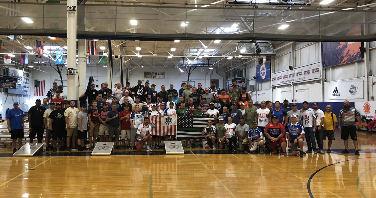 iplaycornhole's tweet photo. #AllForces tournament kicking off today at the #ACLChampionships. 🇺🇸 $25,000 PRIZE POOL!
https://t.co/OHqNSInSFT #military #army #navy #airforce #marines #coastguard #borderpatrol #police #fire #firstresponders #EMT https://t.co/CU4chUPUuK
