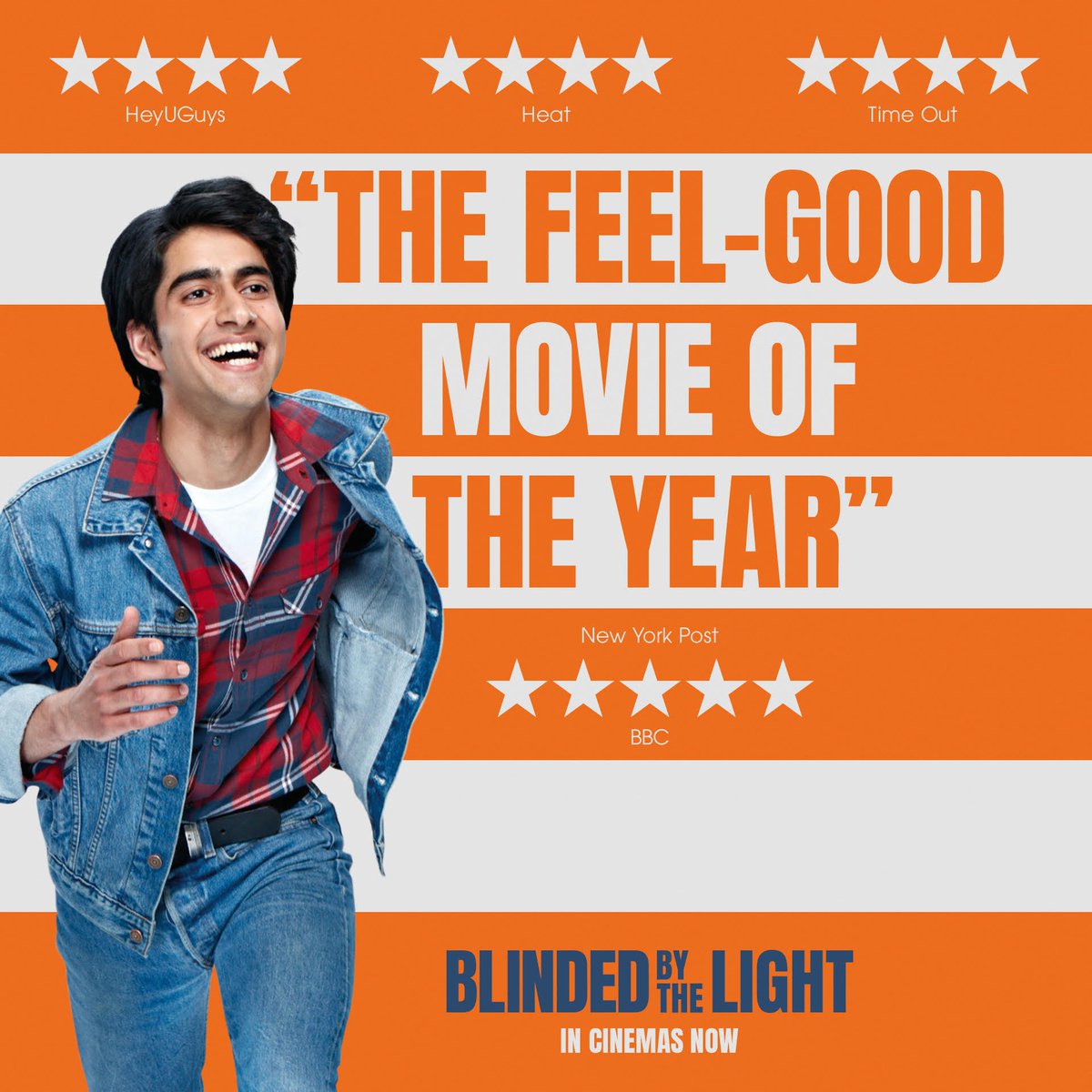 BBTLFilm's tweet photo. We're all born to run 🏃‍♂️
⭐️⭐️⭐️⭐️⭐️ BBC - #BlindedByTheLight is in cinemas now! https://t.co/qGncDe1vwm