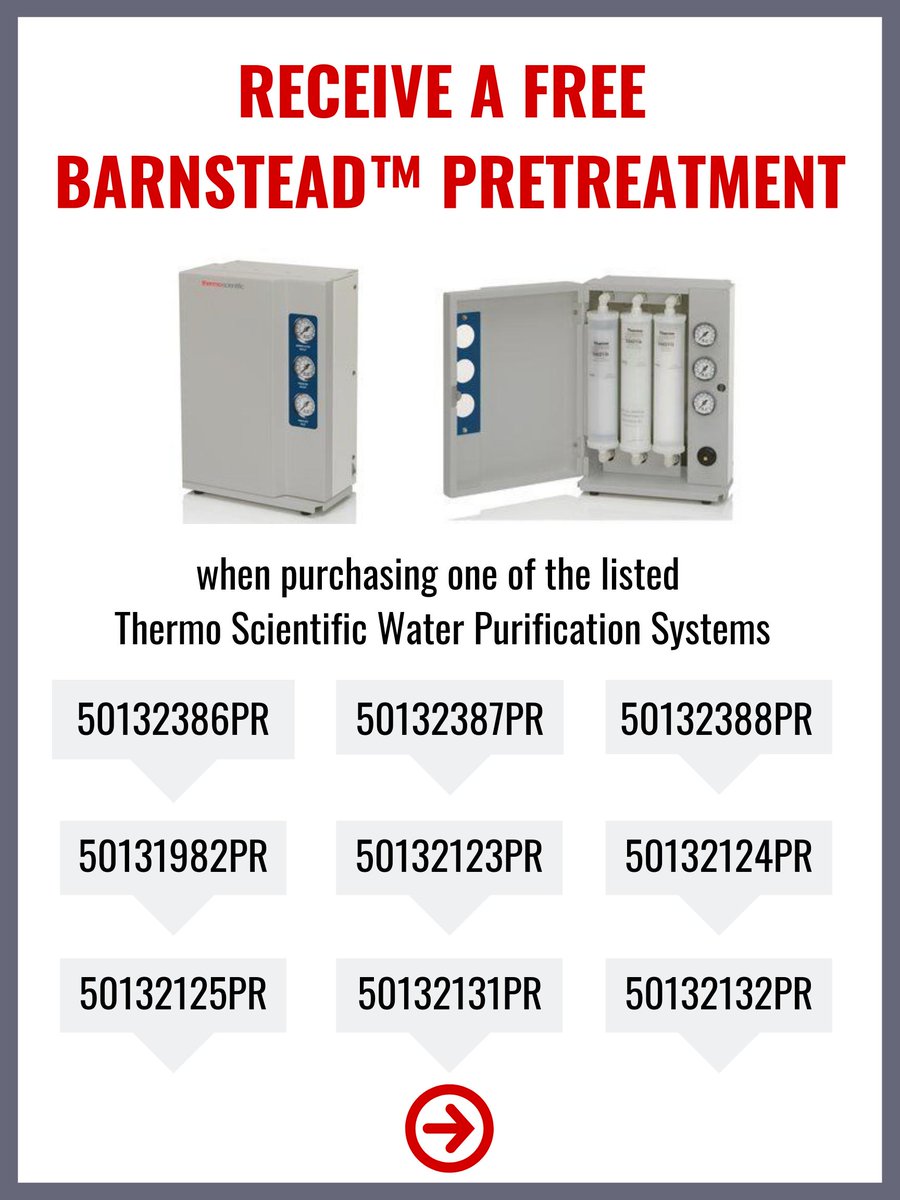 FREE Friday! Receive a FREE Barnstead™ Pretreatment when purchasing one of the listed Thermo Fisher Scientific Barnstead™ Water Purification Systems. This freebie is of $1,210 value. Shop while the deal lasts!

labdepotinc.com/barnsteadtm-pr…