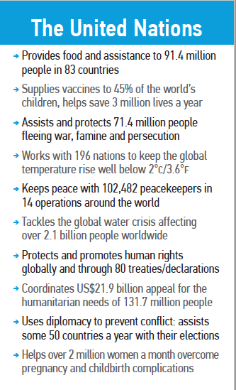 UNGeneva's tweet photo. What does the United Nations do?

These 10 facts are only the tip of the iceberg of what the @UN does and are an important reminder of our collective impact on people's lives around the world every day.

#FactsMatter https://t.co/zDzDQubyTH