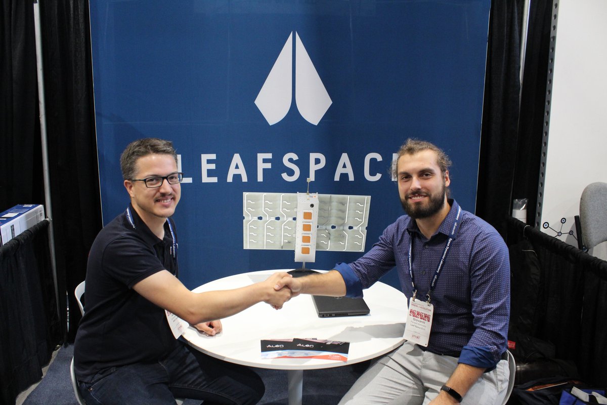 leaf_space's tweet photo. Another exciting news from #SmallSat2019!
Leaf Space and Alén Space have signed a #MoU to seamlessly integrates Alén Space's satellite platforms, satellite radios and Mission Control Software with Leaf networks.
Another step towards #GroundSegmentMadeEasy!
#LeafLine #LeafKey https://t.co/IAgjdyW4Nw
