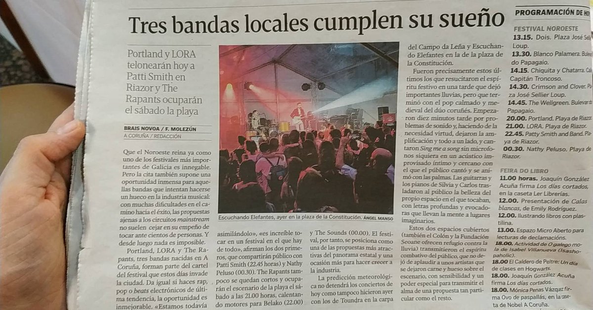 Y no mencionan que cumplen su sueño gracias al concurso de bandas y solistas de <a href="/CuacFM/">bsky: @cuacfm.org</a>... no se puede caer más bajo <a href="/lavozdegalicia/">La Voz de Galicia</a>... es que es increíble esto ya, vaya vacío más lamentable
Quien diría que uno de los firmantes de la noticia <a href="/FerLudd/">Fernando Molezún</a> estuvo en CUAC...
