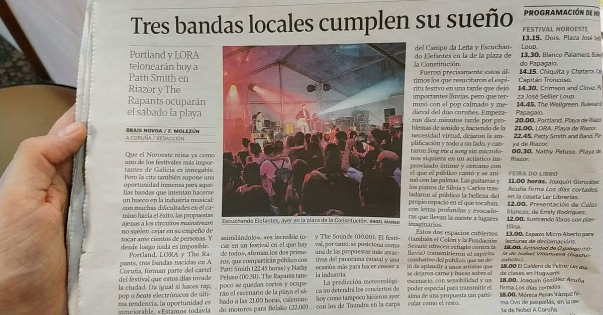 Artículo sobre las bandas locales que tocan en la playa de Riazor durante la celebración del @FestNoroeste y <a href="/lavozdegalicia/">La Voz de Galicia</a> ningunea e invisibiliza que esos grupos salen de un proceso de selección realizado por <a href="/CuacFM/">bsky: @cuacfm.org</a> en su XXI concurso de bandas y solistas.