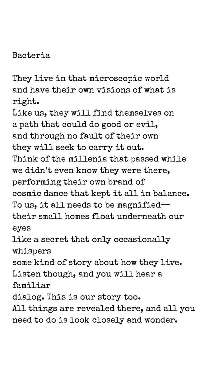 Dr. Heidi Arjes (@heidiarjes) on Twitter photo I'm don't have words to describe all the feels this gives me. <a href="/foxriverpoetry/">Paul Wiegel</a> is a travelling poet who we encountered in Madison last night. His sign said "poems while you wait." In honor of #phages2019 , we provided the prompt #bacteria and he wrote this truly beautiful poem: I'm don't have words to describe all the feels this gives me. <a href="/foxriverpoetry/">Paul Wiegel</a> is a travelling poet who we encountered in Madison last night. His sign said "poems while you wait." In honor of #phages2019 , we provided the prompt #bacteria and he wrote this truly beautiful poem: