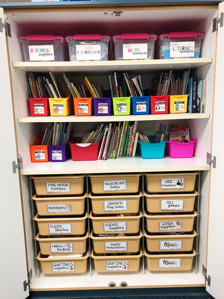 Officially done cleaning out and organizing my cabinets! ✅ Ready to go! #birkes #classroomsetup #BackToSchool2019