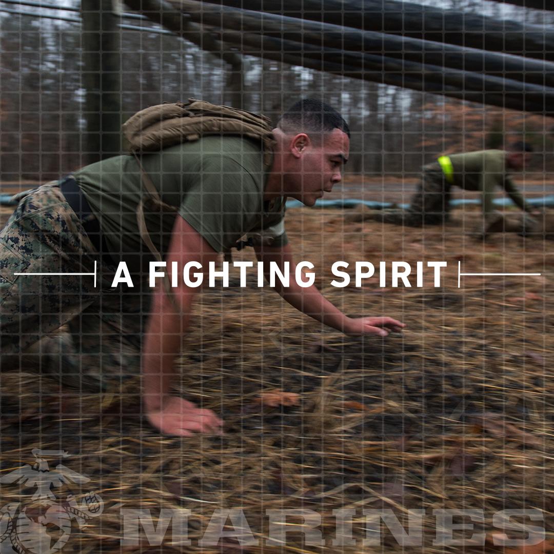 The Marine Corps develops the fighting spirit during each stage of training, and that determination is harnessed by every Marine who fights and wins our Nation's battles.