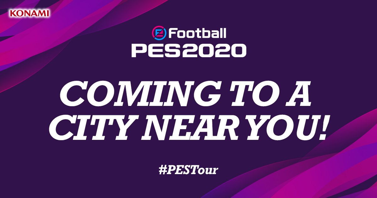 KONAMIUK's tweet photo. #eFootballPES2020 is going on tour! The demo will be playable on a special #PESTour bus, which will be stopping in the following cities across the UK:

London ✅
Birmingham ✅
Glasgow ✅
Manchester✅

We'll be announcing the confirmed tour dates and locations in due course... https://t.co/igwk9nYE7p