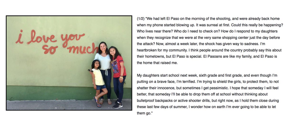 humansofkao's tweet photo. "Maybe someday I'll feel better, maybe someday I’ll be able to drop them off at school without thinking about bulletproof backpacks or active shooters, but right now, as I hold them these last few days of summer, I wonder how on earth I’m ever going to be able to let them go...” https://t.co/9oJsJxv0AL