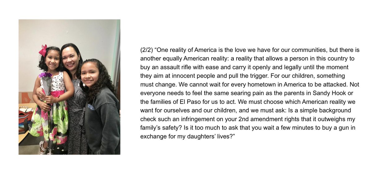 humansofkao's tweet photo. “For our children, something must change. Is it too much to ask that you wait a few minutes to buy a gun in exchange for my daughters’ lives?” https://t.co/jJkruX0NRT