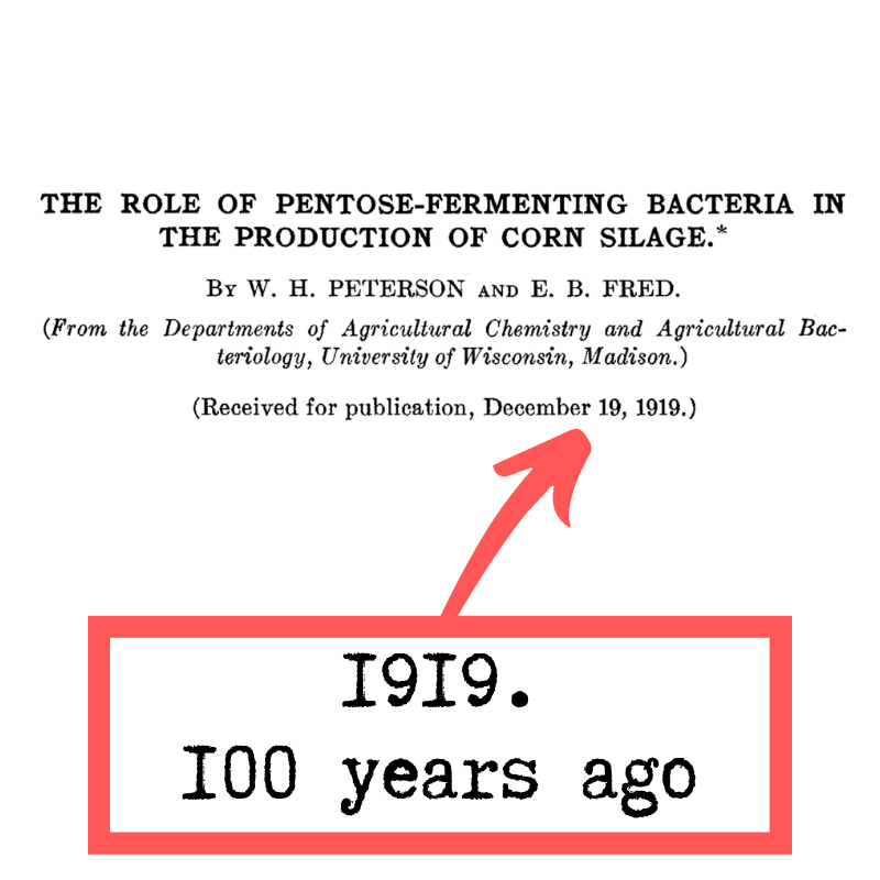 forage_tech's tweet photo. How strange that in 1919, scientists had noted that fermentation processes could be controlled to provide better storage/nutritional quality through bacterial inoculation in silage? 😱
It wasn't until 1979, the science became reality by using inoculants!
#ForageFactFriday https://t.co/HWQflwfOrI