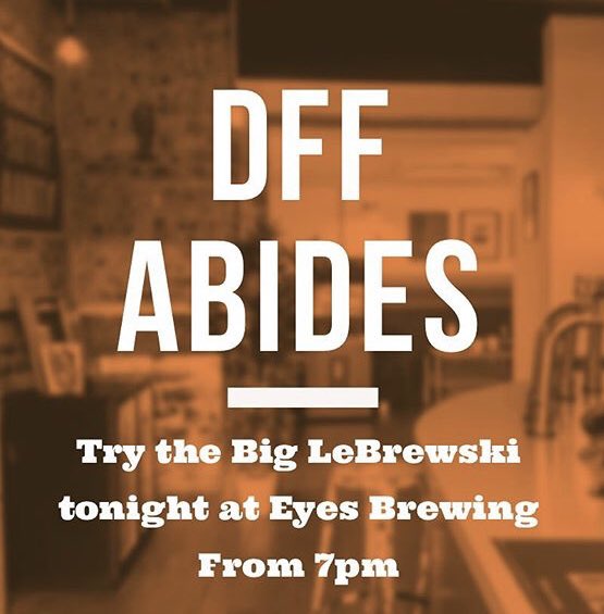 EYESBrewing's tweet photo. Careful man, there’s a beverage here! Tonight at 7:00 we launch our new beer brewed with @DFF_Bradford @EYESTap  to celebrate the star of the festival. Come get yours. https://t.co/dNQ2Uj9TtE