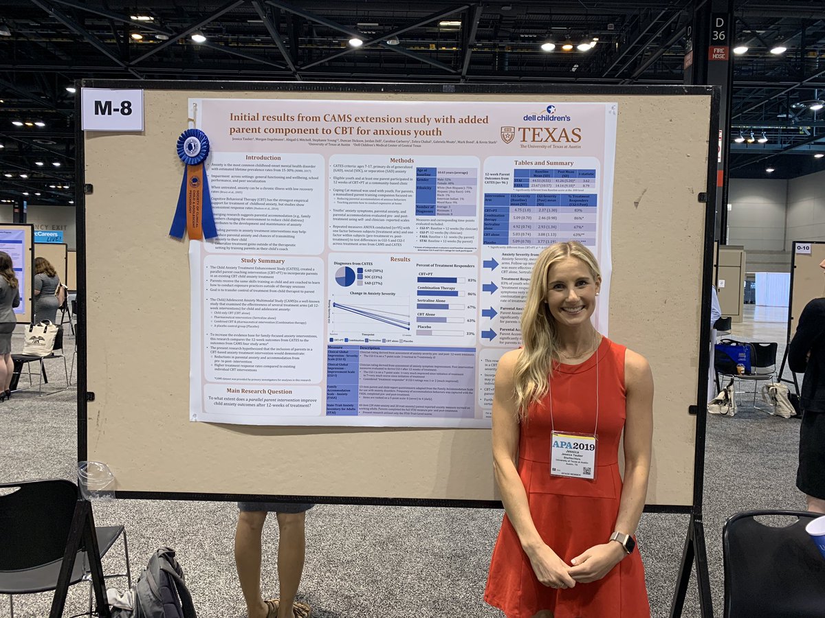 SCCAP53's tweet image. Congratulations to Jessica Tauber, our #SCCAP #translational poster award winner, for her work extending CBT for anxious youth! #APA2019