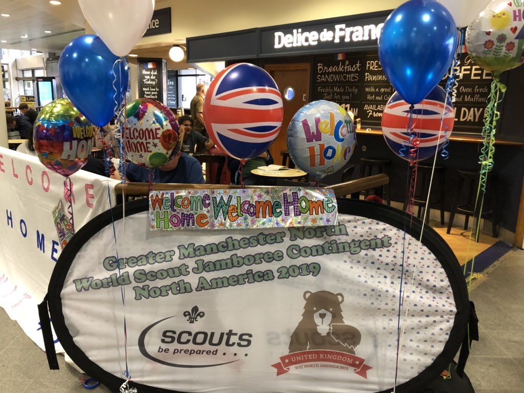 UKContingent's tweet image. Great to see so many Units welcomed home at airports across the UK and meeting up with family and friends.  I’m sure more there were 😢 as they said goodbye to their Units who they lived with throughout the #ScoutJamboree #UK24WSJ