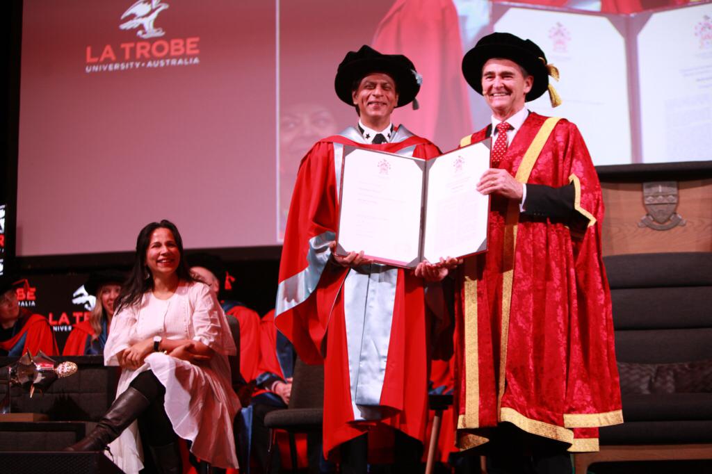 Image result for Shah Rukh Khan honoured with doctorate degree at La Trobe University 
