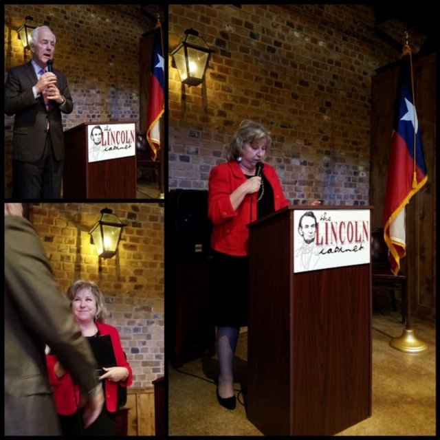 JaneNelsonTX's tweet photo. It was an honor to introduce Texas' Senator @JohnCornyn at last night's @DentonCountyGOP Lincoln Cabinet Dinner in Denton County. https://t.co/hgbL0K6zsx