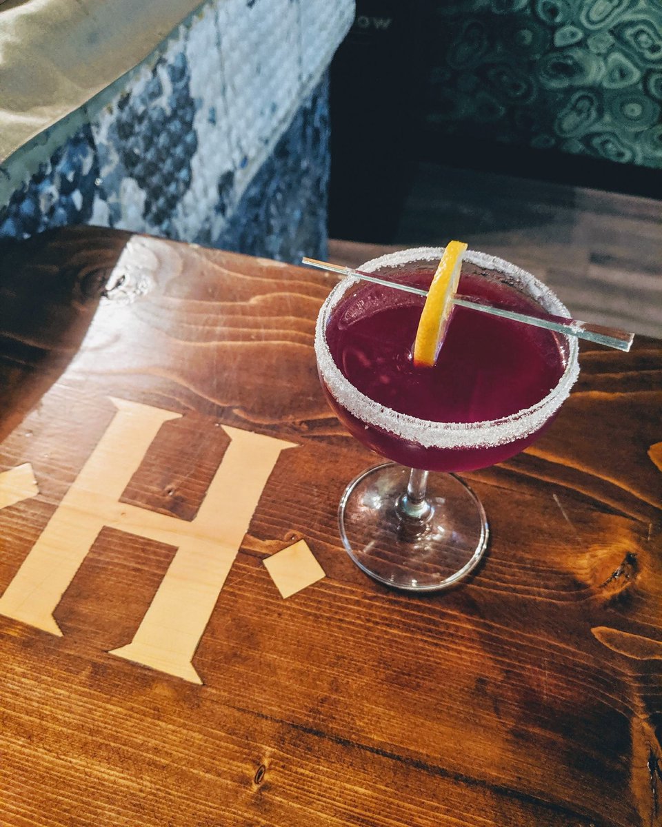 EatHarvest's tweet photo. It's Friday! You know what that means? We are slinging cocktails in the Blind Boar at Harvest Eatery from 6pm-12am. 

Try the 'Blueberry Snow' made with @lbdistillers vodka, fresh lemon juice and blueberry syrup. 

#shaunavon #saskdrinks #saskspirits #cocktail #fullboar https://t.co/p92rM00lnW