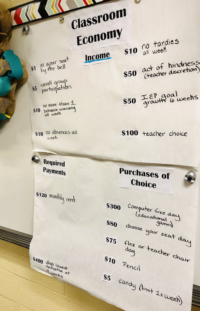 MrsMarcieRodri's tweet photo. I am excited to start my classroom economy! My Ss will learn financial responsibility, practice their math skills, and be rewarded for positive behavior! I have finally found a way to integrate Math. @HumbleISD_AMS https://t.co/xAtf8BO6ni