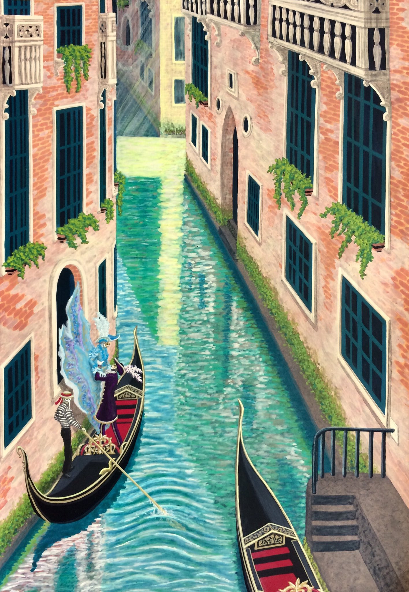 深街エンジ Auf Twitter 文化と文様シリーズ No 035 ヴェネツィア マスカレード 完了 ヴェネツィア カーニバルに乗じた駆け落ち その先にある岐路と迷路 そーゆー設定なので 今回のは文様控えめ イタリア ヴェネツィア 絵 イラスト T Co