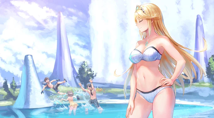 混ざりたいくせにクールに振る舞うヒカリちゃん。

#ゼノブレイド2 #XenobladeChronicles2 
Mythra is pretending to be cool. 