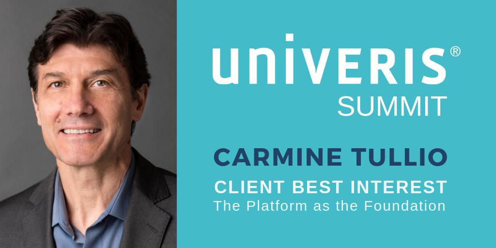 At Summit 2019, Univeris' Carmine Tullio will discuss how the principles of client best interest can help you better attract, engage and retain clients. View the full agenda and reserve your spot today! hubs.ly/H0kbxZB0 #clientbestinterest #wealthtech