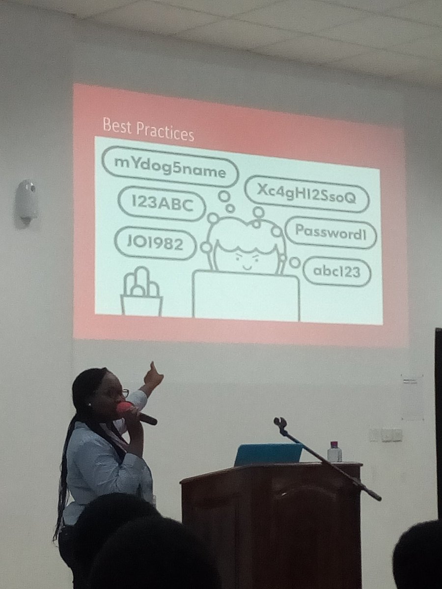 pyladiesho's tweet photo. Be truthful ooo... Which one is [likely to be] your password🙃? 
@_prudiee on #CyberSecurity at #PyConAfrica2019 

#CyberSecurity #PyConAfrica #PyConAfrica19 #PyLadiesGhana #PyLadiesHo https://t.co/o7nPxBoTf5