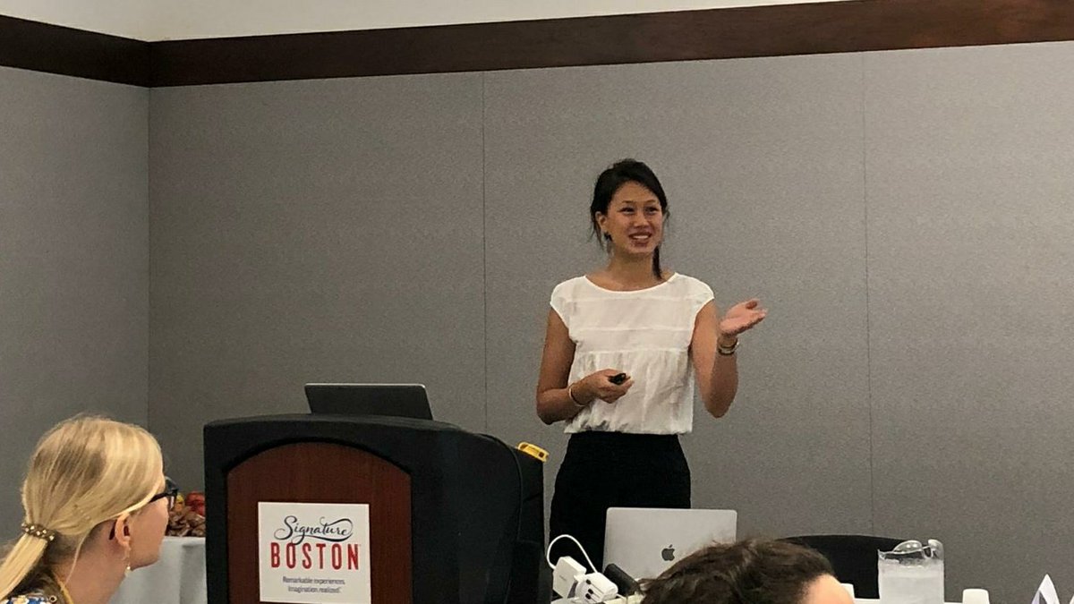 This is me being thrilled on the first day of #AOM2019 at our PDW on #ResearchThatMatters at the #Boston Hynes Convention Center. <a href="/nadi2803/">Muhammad nedi</a> @EPFLTech4Impact &amp; I shone a spotlight on #deeptech #UNSDGS #frugalinnovation #mentalhealth + approaches to studying these important topics.