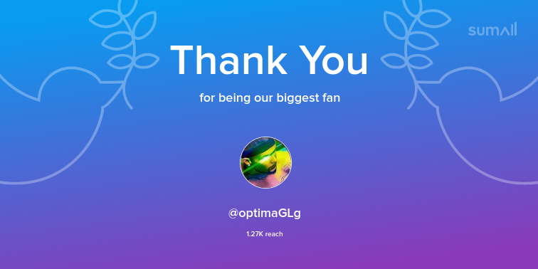Our biggest fans this week: optimaGLg. Thank you! via sumall.com/thankyou?utm_s…