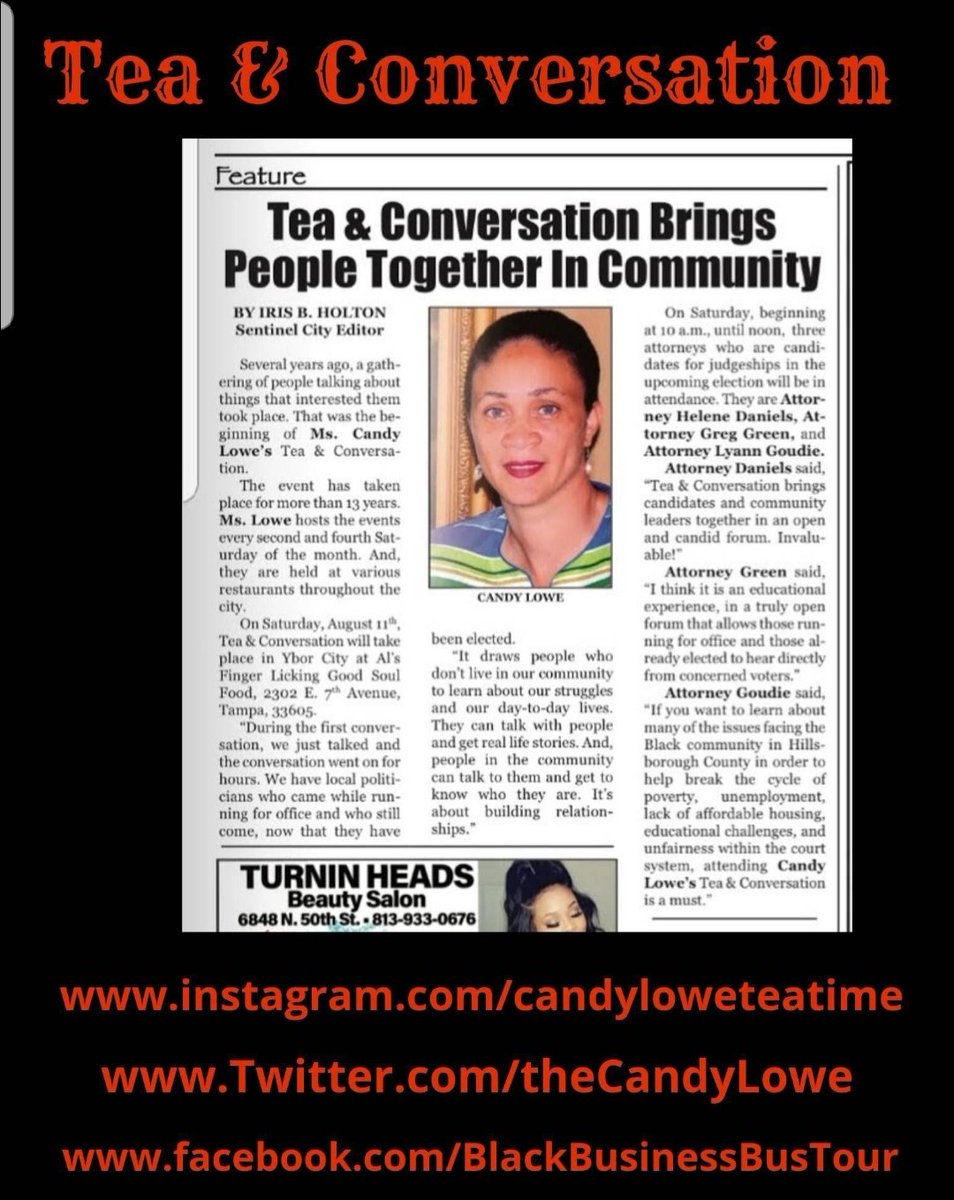 TheCandyLowe's tweet photo. Bring the community together with the candidates in the Bay area for over 13 years... 2020 just around the corner. #teaandconversation #teaandconversation2020 #Blackbusinessbustour https://t.co/4mN67SqC3V