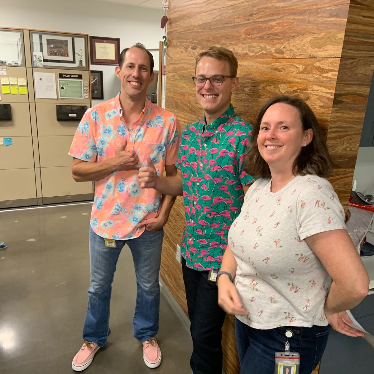 AustinAuditor's tweet photo. Kicking off that #fridayfeeling with our aloha "Fridays" shirts! Share yours, if you rock fun prints at work.
#keepauditingweird https://t.co/eo1rCUL8wY
