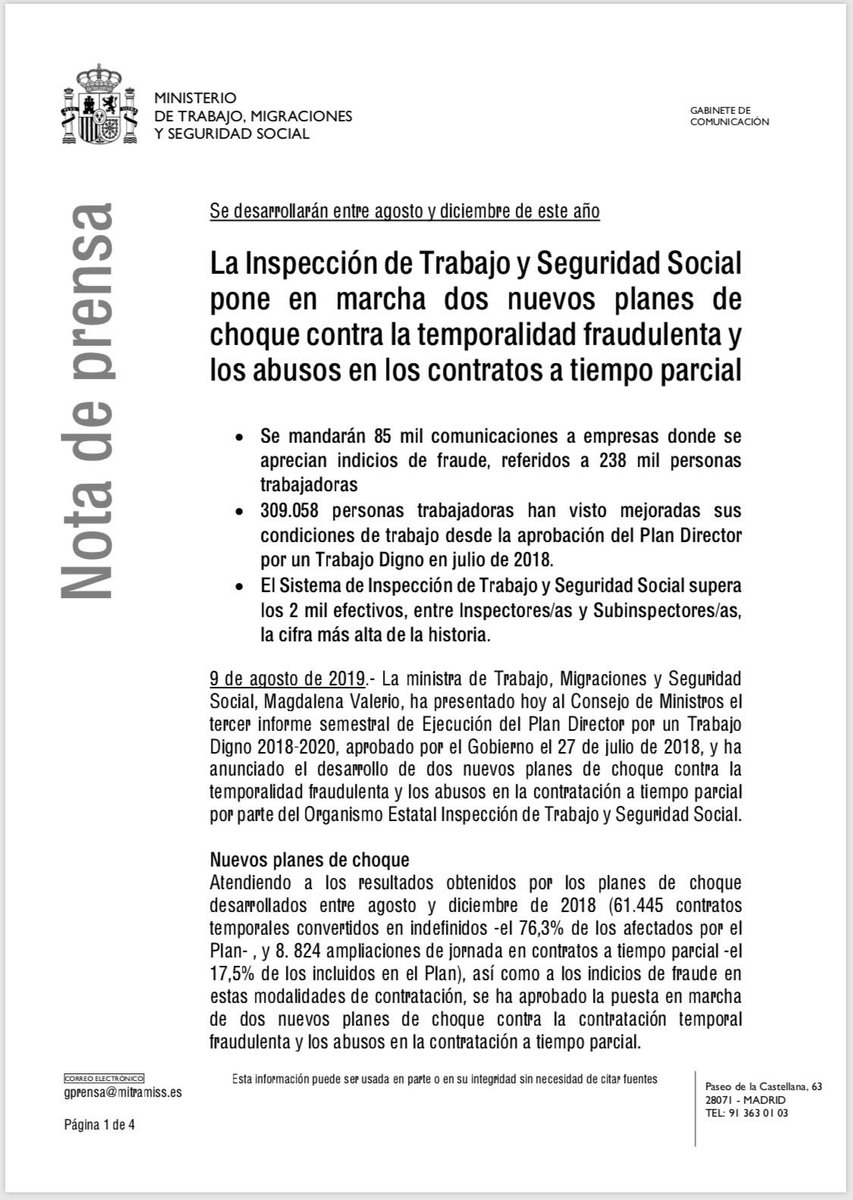 instrabajoyss's tweet photo. 300.000 trabajadores han visto mejorar sus condiciones de trabajo por la actuación de la Inspección de Trabajo en 11 meses,para cuando @mvalerio_gu un refuerzo de la Inspección de Trabajo y Seguridad Social?No hay presupuesto, contamos con ordenadores de 2008 y somos muy pocos. https://t.co/aLsESwA2jY