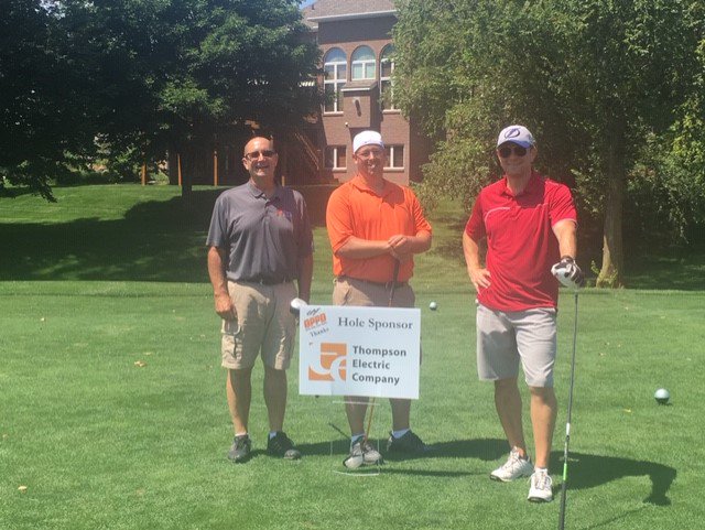 ThompsonElectri's tweet photo. Golfing for Good! Dave Hibler, Todd Becker, Tim Lichtas and Michelle Taubenberger attended another great golf tournament by @OPPDCares! Proceeds go to University Scholarships and the Energy Assistance Program in the Omaha area. Thompson Knows a Good Cause! #thompsonknows https://t.co/1sLaUHhB04