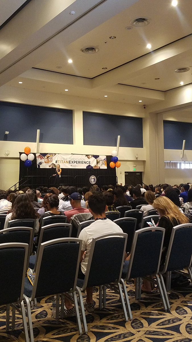 We think <a href="/csuf/">Cal State Fullerton</a> is #mytopcollege because of all of our wonderful #Titans at #csuforientation today!