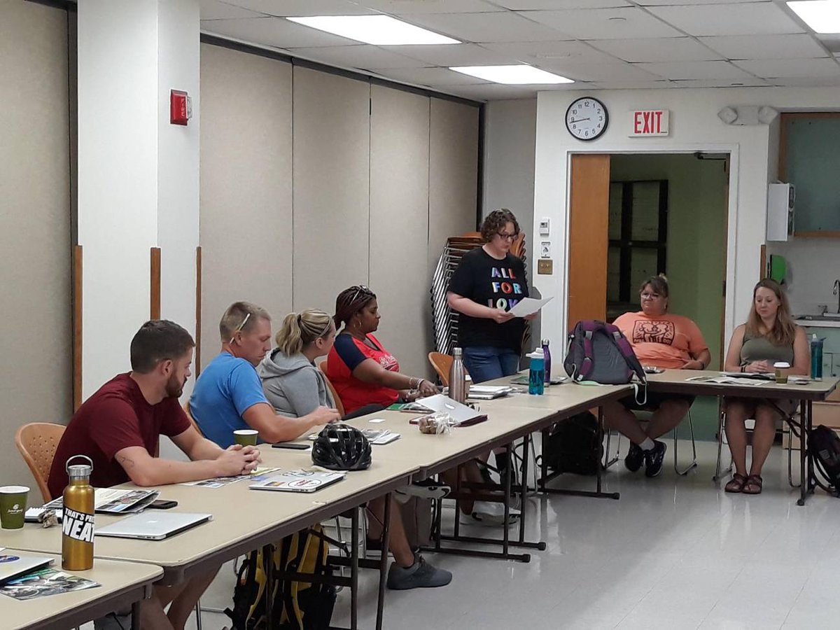 Carla Pezzani, Teacher of the Year 2018-2019, adressing the staff.  "We are a family!"