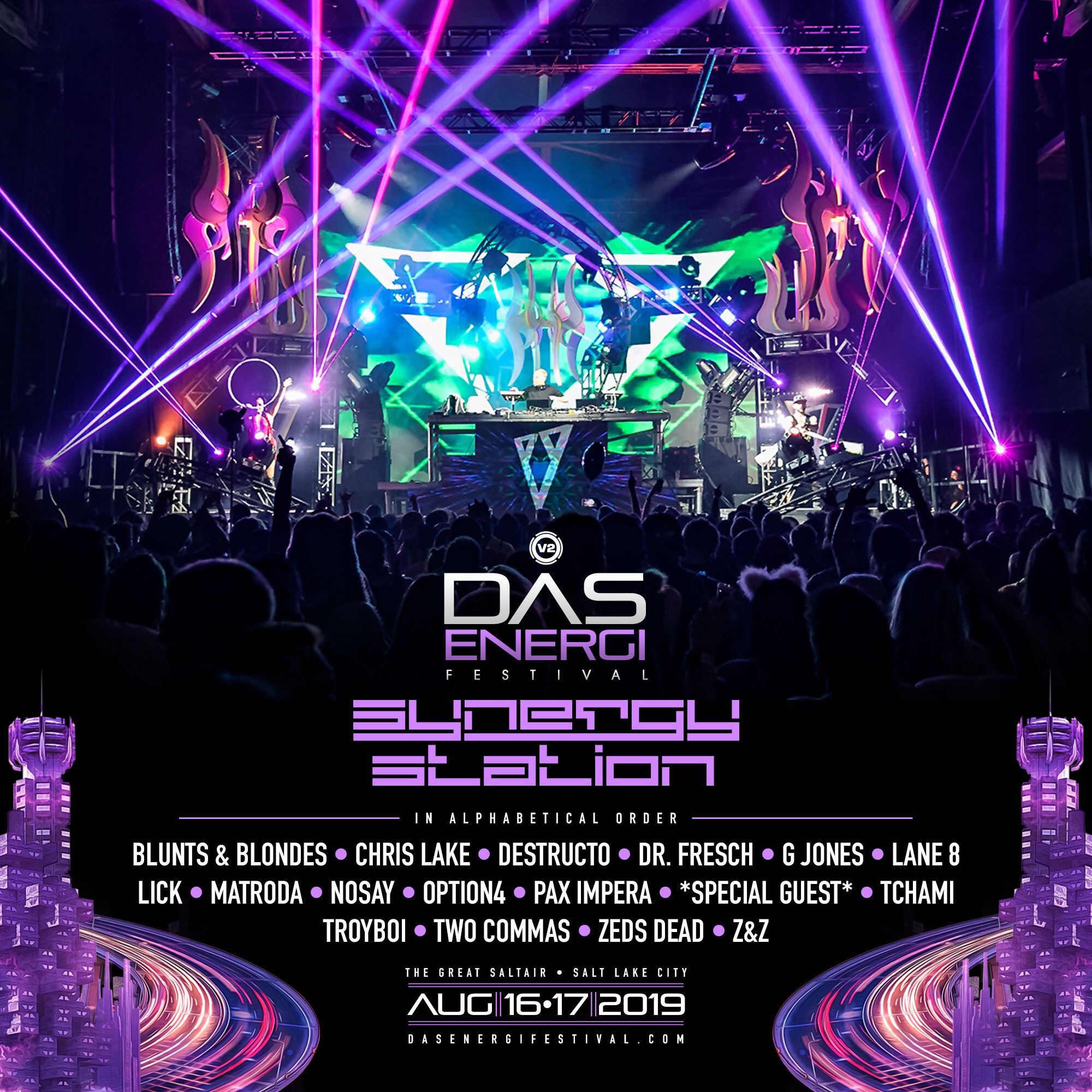 2019 Das Energi Festival lineup for Synergy Station