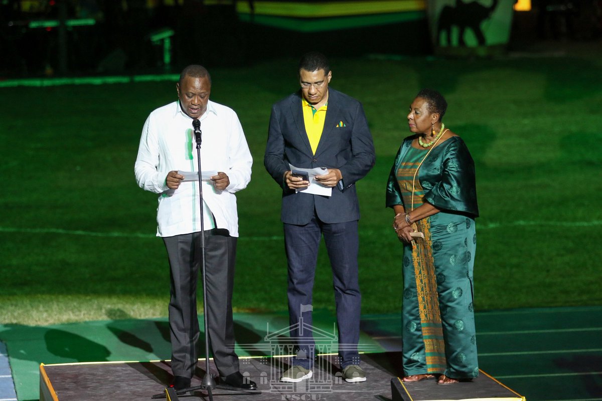 kaminajsmith's tweet photo. Another wonderful and important part of #GrandGala2019 was the launch of Jamaica's year of events celebrating the #UN International Decade of Persons of African Descent. It was excellent that President #Kenyatta and PM @AndrewHolnessJM were able to take this action together! https://t.co/cgpoXnvoFQ