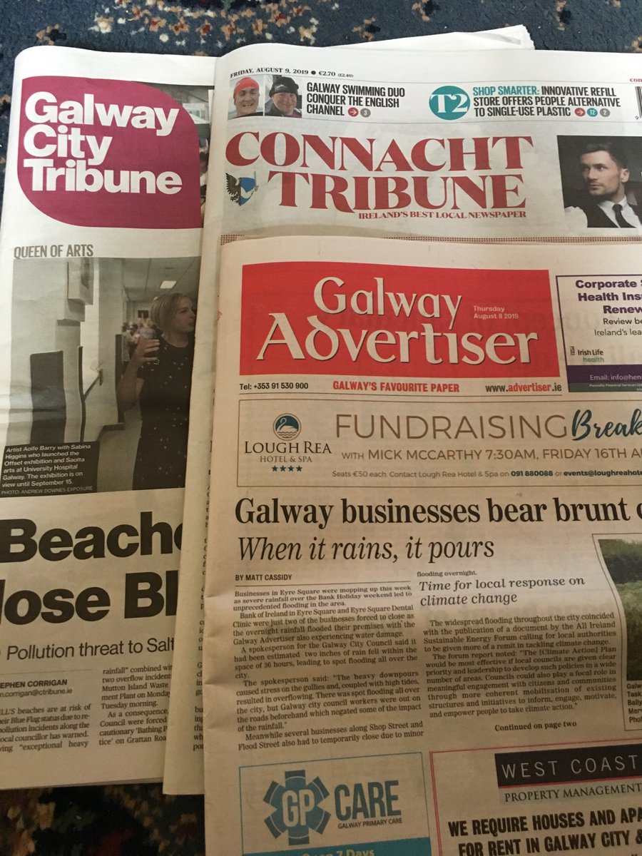 Noreendarcy's tweet photo. Super coverage in #galway #printmedia this week @ThegHotel #raceweek festivities #gbesthat #gdappergent. Thank you @galwayad @CTribune #supportlocalprintmedia https://t.co/PtYZ5EVWyN