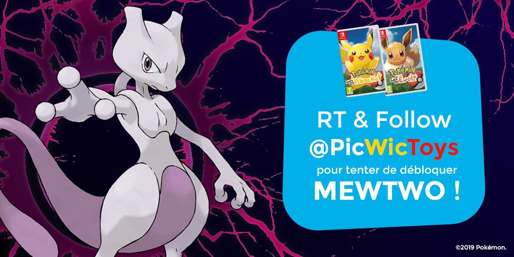 SmythsToys_Fr's tweet photo. #MewtwoChezPicWicToys 
Amis dresseurs, vu votre détermination à obtenir Mewtwo dans Pokémon Let's Go, vous avez LARGEMENT mérité ce concours ! 😘🎉

🎮 Pour jouer : RT &amp; Follow @PicWicToys 
🗓️ Fin du concours le 12/08 à 00h00 - TAS le 13/08 https://t.co/MIK2xyCePu