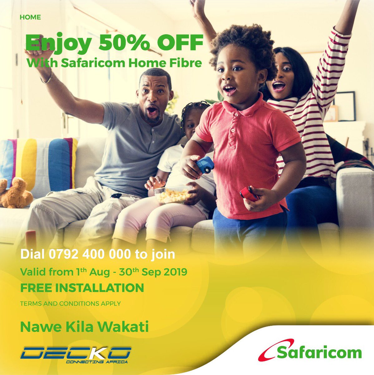 DeckoAfrica's tweet photo. Call 0792400000 to get connected now!
We have 50% off and free installation so hurry!!
Bronze -2,900/= now -1,450/=
Silver -3,999/= now -1,999/=
Gold -5,699/= now -2,850/=
Diamond -11,499/= now 5,750/=
#ConnectingAfrica #safaricomhome #GetConnectedNow https://t.co/ltuCDxKDnV