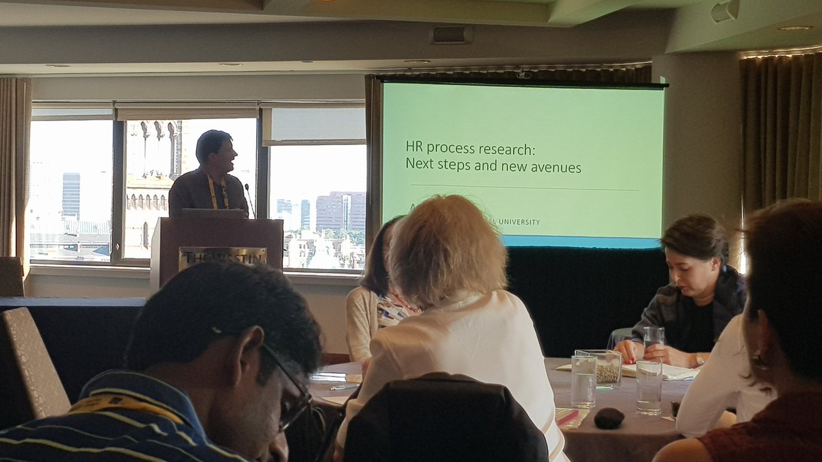 tbednall's tweet image. Where to next for #HRProcess research? An excellent session with some thoughtful reflections by a few giants in the field. #AOM2019