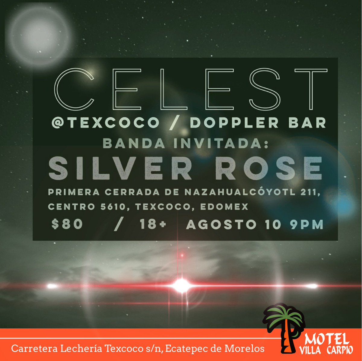 MVillacarpio's tweet photo. #Sábado 10 de Agosto no te pierdas el concierto de #Celest, #BandaMexicana con sonidos eclécticos y armoniosos, influenciados por #Bandas como #Radiohead, #TheBeatles y #Portishead.

Fuente https://t.co/l3ubJICRdd

#MotelVillaCarpio tu conexión en el #Edomex https://t.co/QJXZbkDdhy