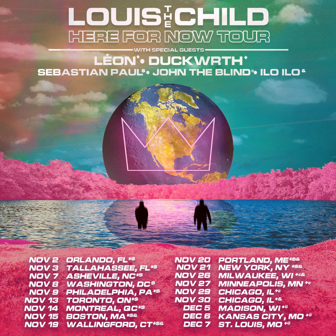 LouisTheChild's tweet photo. Proud to present the Here For Now Tour!!  Brand new stage design and show.  Text us for pre-sale code and more updates tel:773.657.2292 📲 https://t.co/BPMnMWpRC8