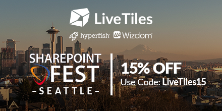 Hyperfish's tweet photo. Booked your ticket for @SharePointFest yet? Use code LiveTiles15 to get 15% off and come visit the @livetiles booth to hear about how to take your #Office365 #orgcharts to the next level with Hyperfish. https://t.co/cyXor9z3N5